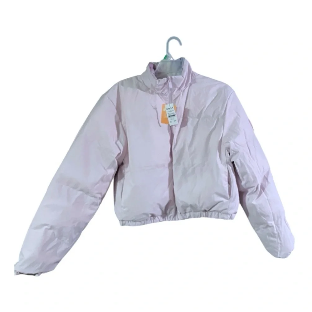 NWT $198 Roxy x Chloe Kim Reversible Puffer Bomber Jacket Sz m - Picture 6 of 11